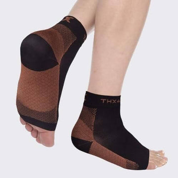 Copper Compression Recovery Foot Sleeves for Men & Women (1 Pair)